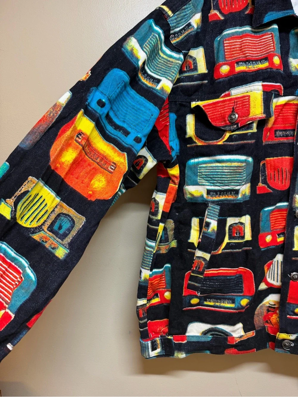 Guy O'Sport Vintage Shirt Jacket All Over Print Size XL Hip Hop Shacket Radio